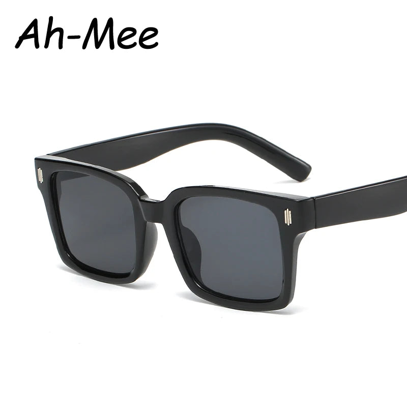 Retro Square Black Lens Sunglasses Women Luxury Brand Designer Fashion Rectangle Eyewear Men Outdoor Oculos De Sol UV400