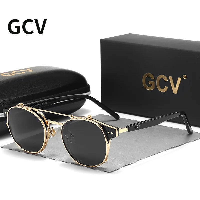 GCV Polarized Gothic Steampunk Sunglasses