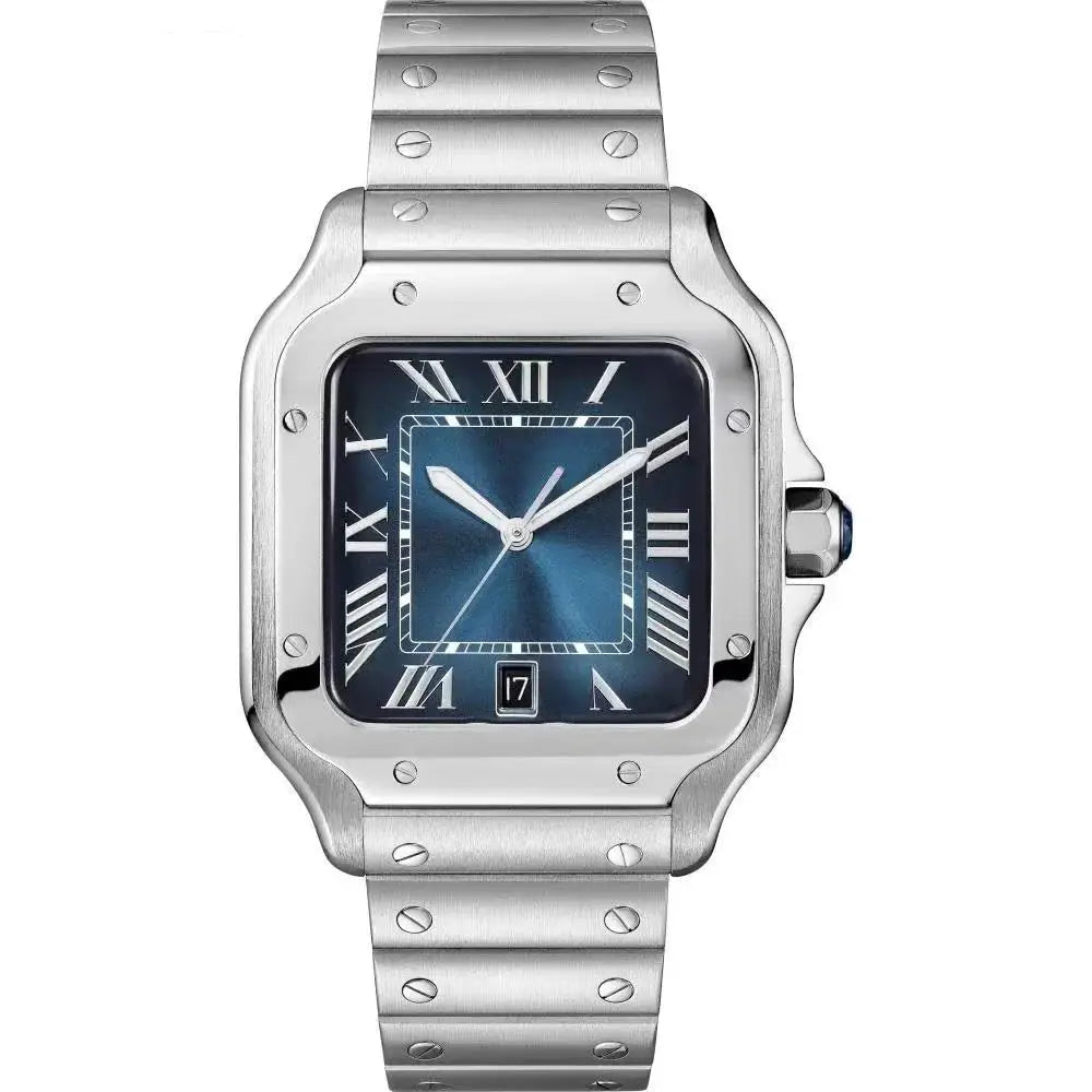 Luxury New Automatic Mechanical Watch Men Womens Leather Stainless Steel Blue Watch Black White Rome Gold Bezel Watches