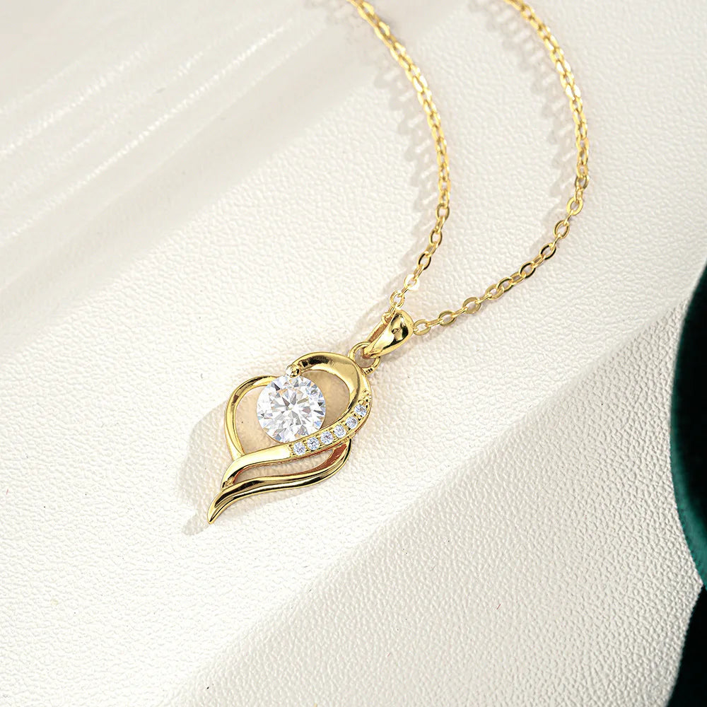 S925 Sterling Silver Irregular Collarbone Chain Pendant with Moissanite for Women, 14K Gold Plated