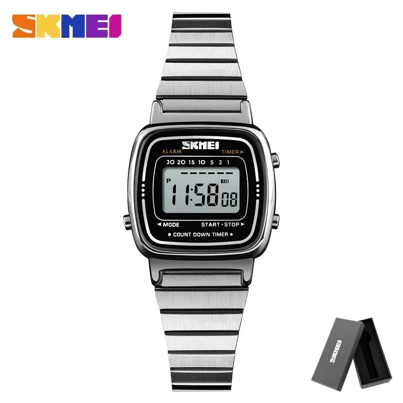 SKMEI 1901 Small Dial Digital Watch Relogio Feminino Fashion Sport Watch Women Top brands Luxury 3Bar Waterproof Ladies Watches