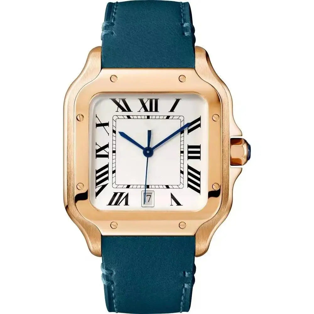Luxury New Automatic Mechanical Watch Men Womens Leather Stainless Steel Blue Watch Black White Rome Gold Bezel Watches