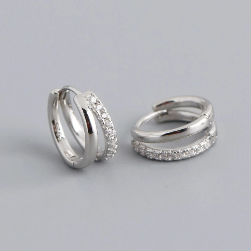 Elegant Gold Zircon Hoop Earrings for Women