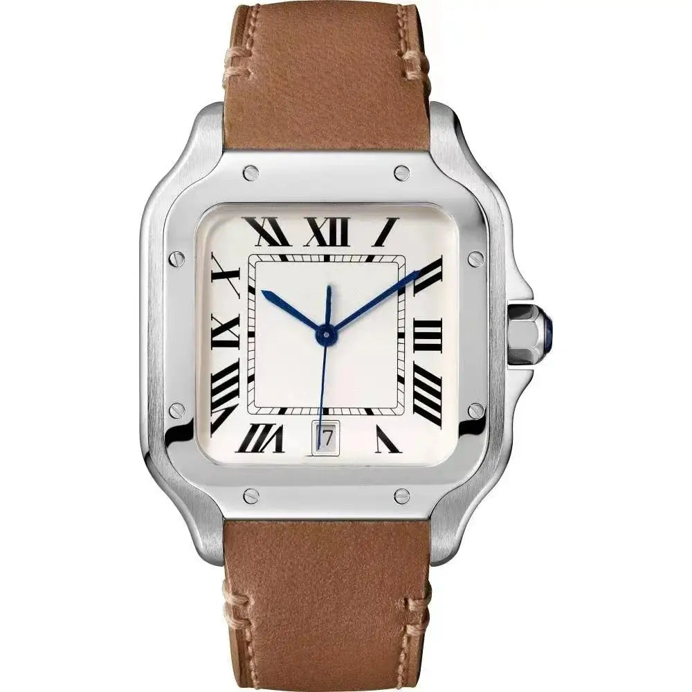 Luxury New Automatic Mechanical Watch Men Womens Leather Stainless Steel Blue Watch Black White Rome Gold Bezel Watches
