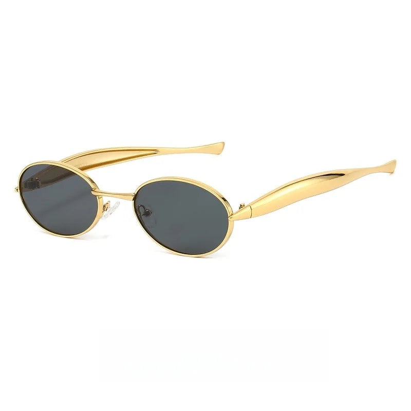 Chic Oval Sunglasses with Mirror Legs for Women