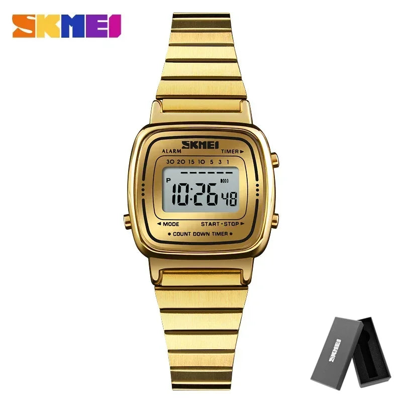 SKMEI 1901 Small Dial Digital Watch Relogio Feminino Fashion Sport Watch Women Top brands Luxury 3Bar Waterproof Ladies Watches