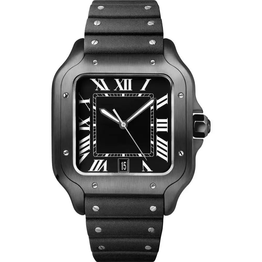 Luxury New Automatic Mechanical Watch Men Womens Leather Stainless Steel Blue Watch Black White Rome Gold Bezel Watches