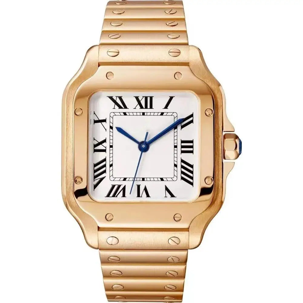 Luxury New Automatic Mechanical Watch Men Womens Leather Stainless Steel Blue Watch Black White Rome Gold Bezel Watches