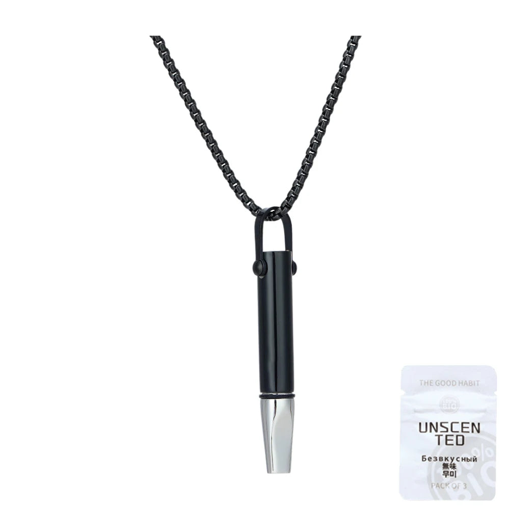 Breathing Necklace with Filter Cotton Quitting Smoking Meditation Pendant Wear Resist Quit Smoking Necklace Stop Smoking Aids
