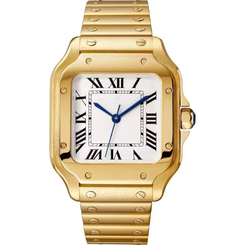 Luxury New Automatic Mechanical Watch Men Womens Leather Stainless Steel Blue Watch Black White Rome Gold Bezel Watches