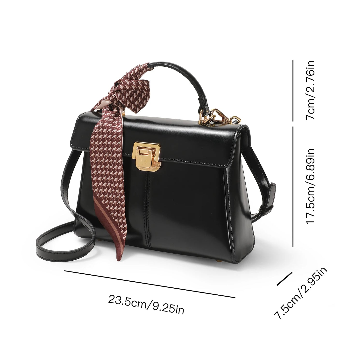 ITAMOOD Luxury Leather Women's Handbag with Scarf