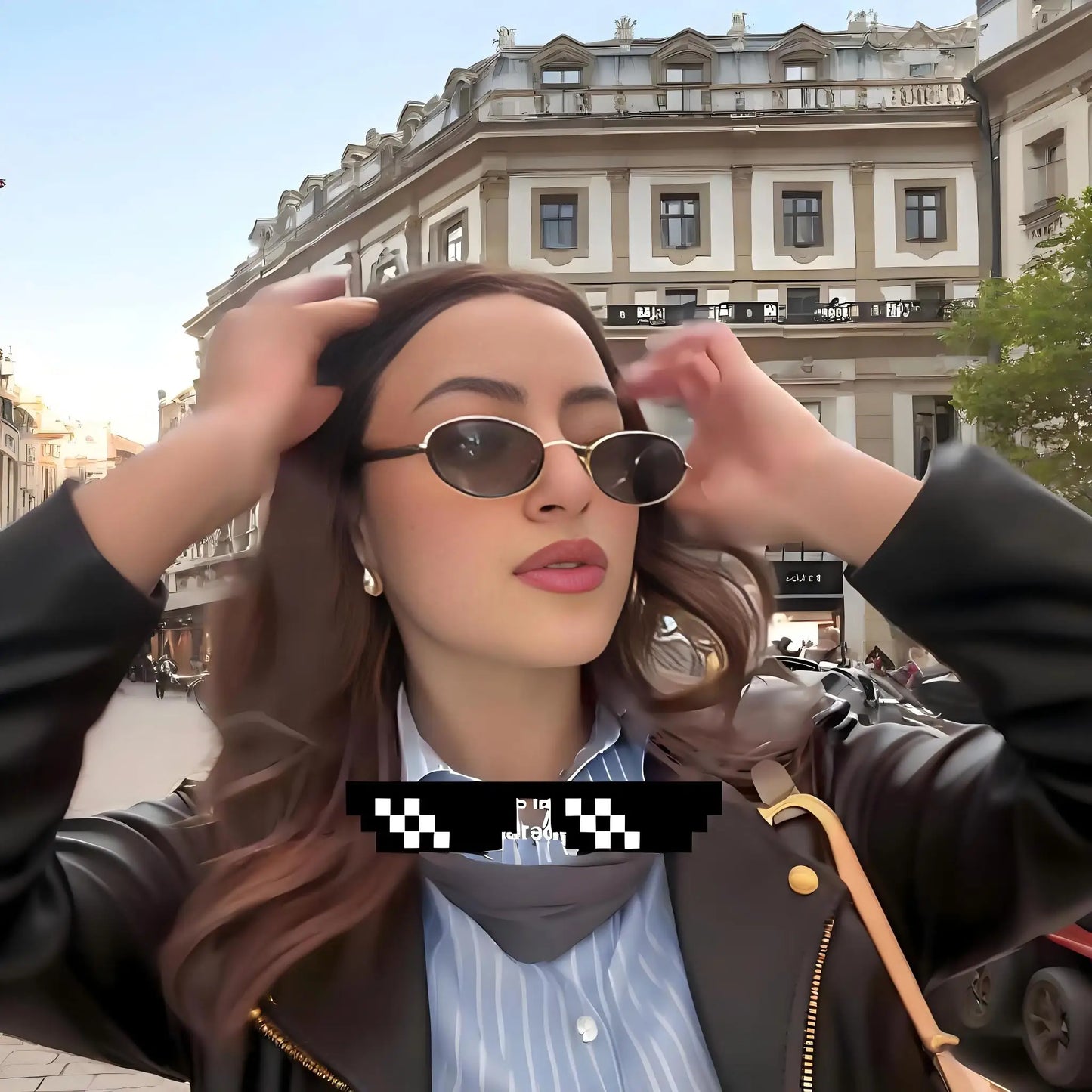 Chic Oval Sunglasses with Mirror Legs for Women
