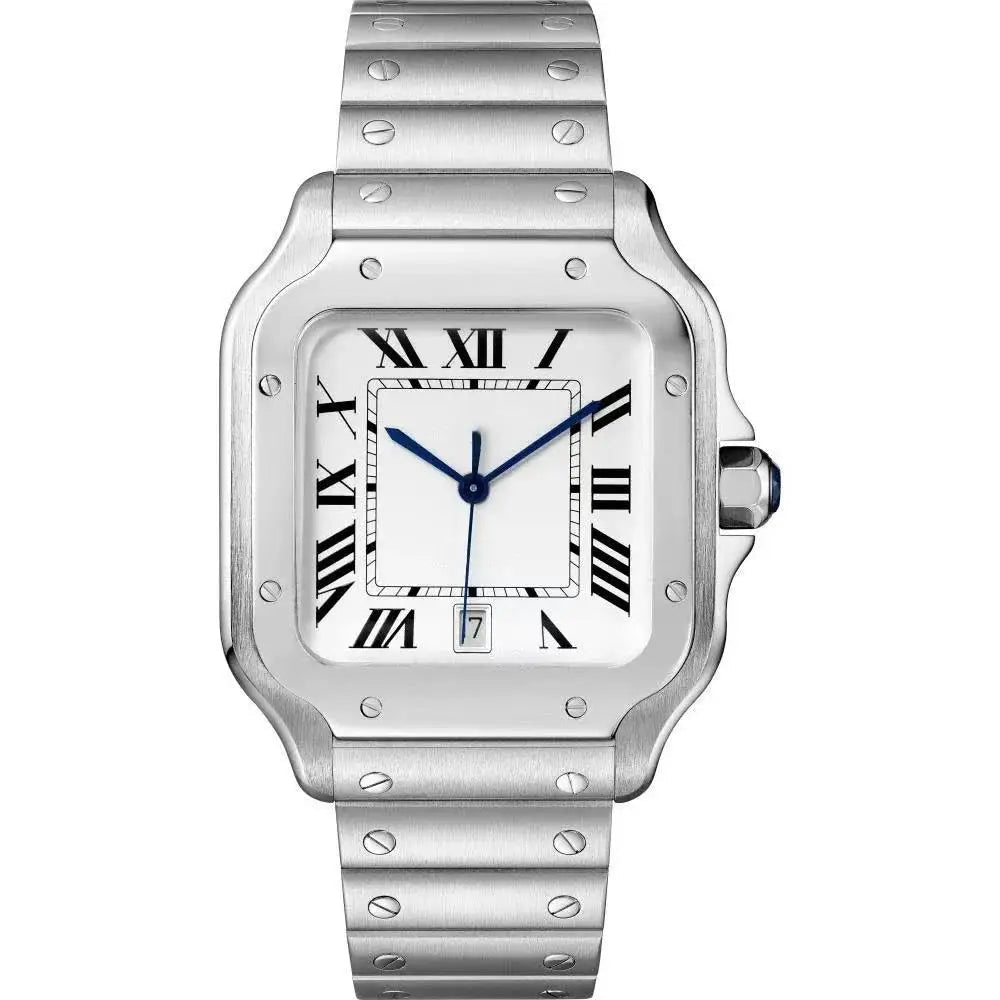 Luxury New Automatic Mechanical Watch Men Womens Leather Stainless Steel Blue Watch Black White Rome Gold Bezel Watches