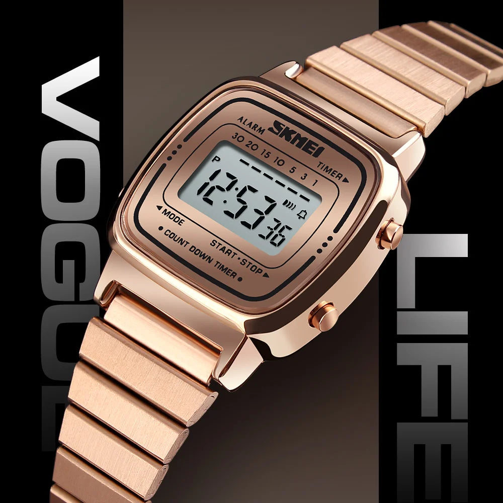 SKMEI 1901 Small Dial Digital Watch Relogio Feminino Fashion Sport Watch Women Top brands Luxury 3Bar Waterproof Ladies Watches
