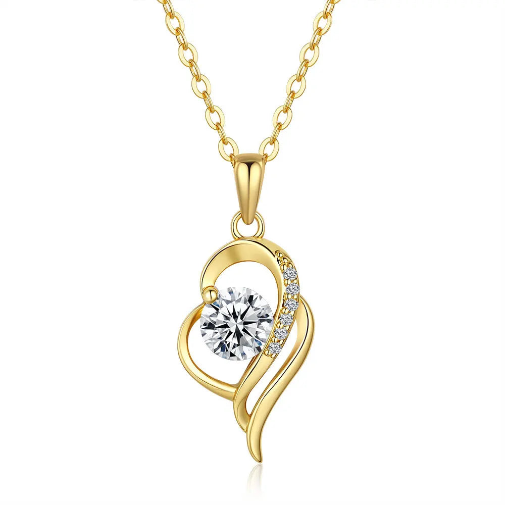 S925 Sterling Silver Irregular Collarbone Chain Pendant with Moissanite for Women, 14K Gold Plated