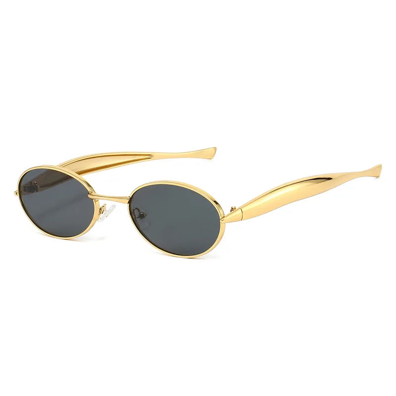 Chic Oval Sunglasses with Mirror Legs for Women
