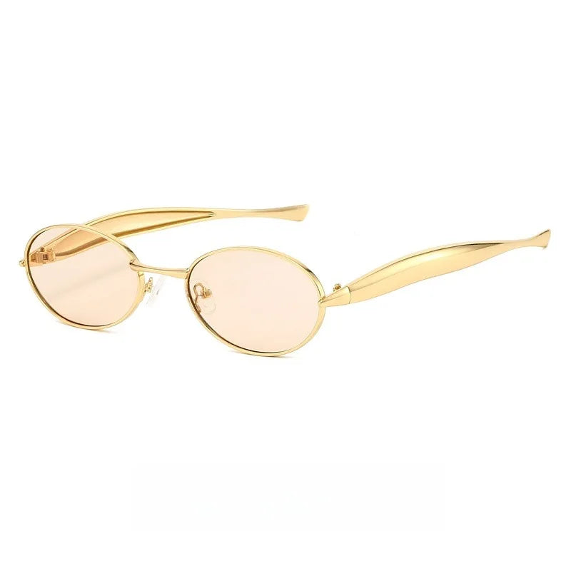 Chic Oval Sunglasses with Mirror Legs for Women