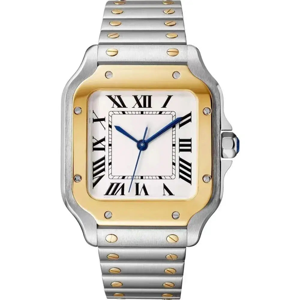 Luxury New Automatic Mechanical Watch Men Womens Leather Stainless Steel Blue Watch Black White Rome Gold Bezel Watches
