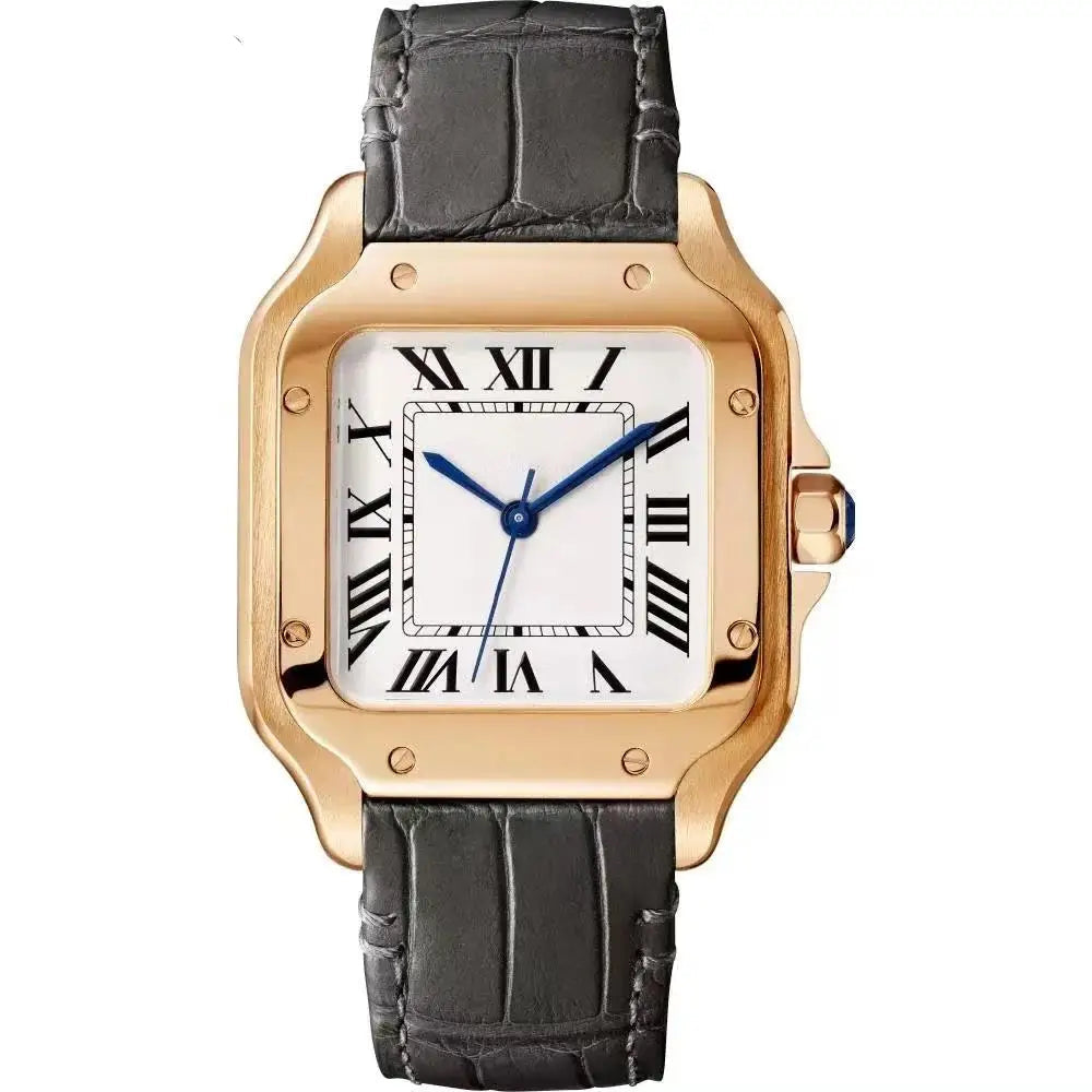 Luxury New Automatic Mechanical Watch Men Womens Leather Stainless Steel Blue Watch Black White Rome Gold Bezel Watches