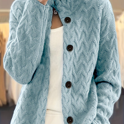 Elegant Plus Size Corrugated Cardigan Coat