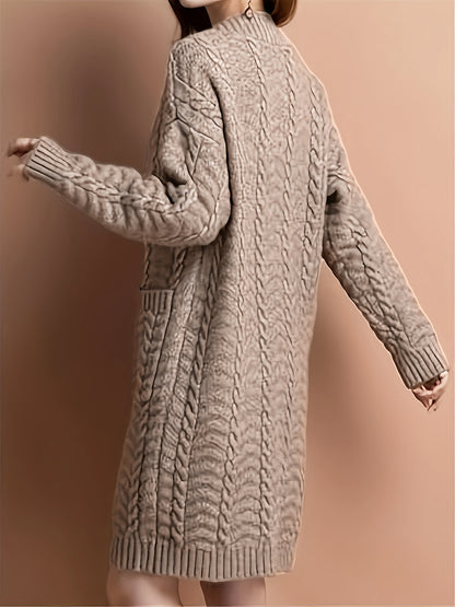 Women'S Button Coat with Pockets, V-Neck Cardigan, Basic Outerwear Top D041