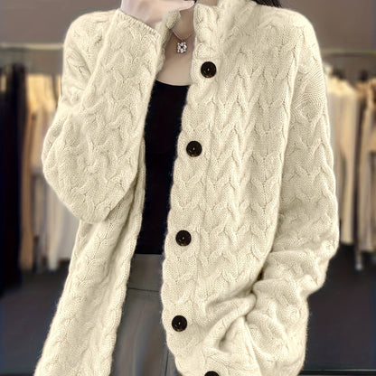 Elegant Plus Size Corrugated Cardigan Coat