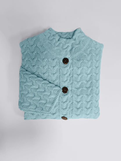 Directional autumn and winter plus size Women's casual commuting warm small collar corrugated cardigan with buttons padded sweater coat.