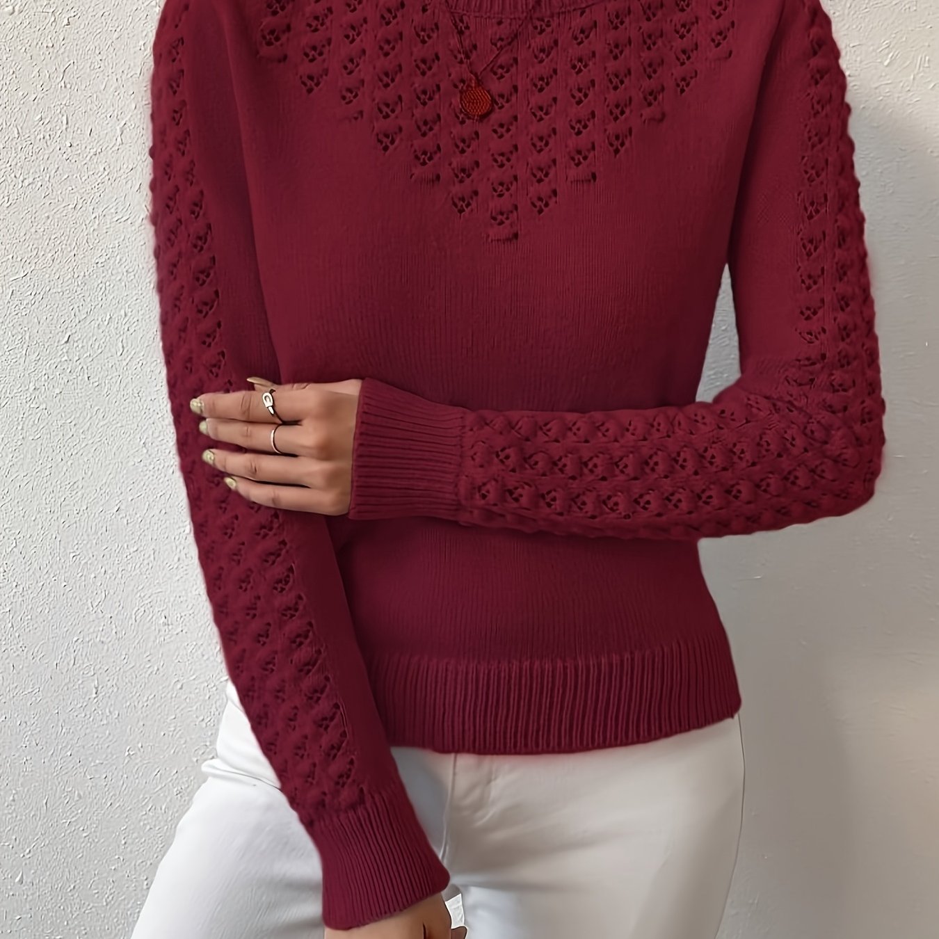 Chic Geometric Pattern Women's Sweater