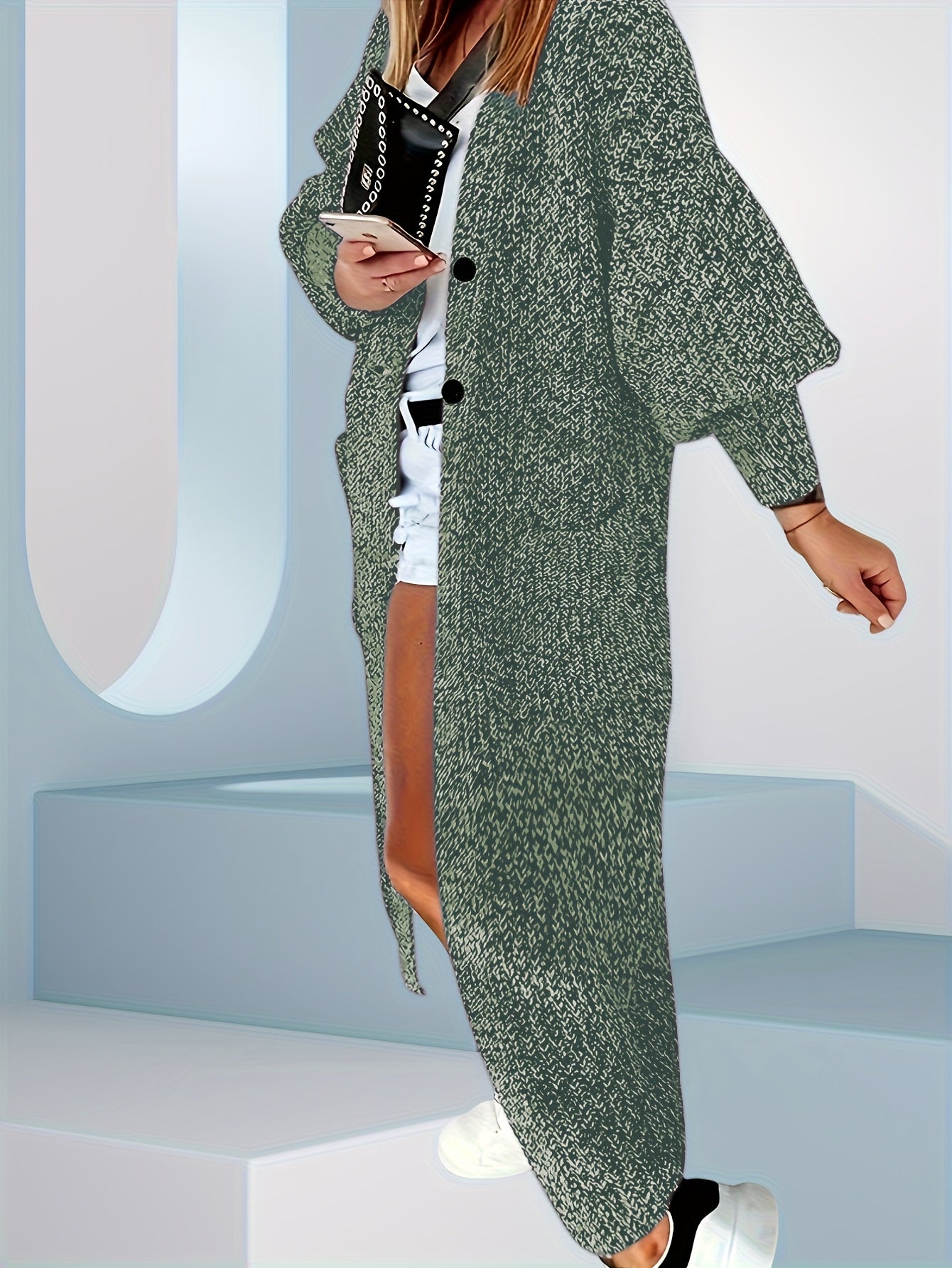 European And American Casual Lazy Cardigan with Buttons, Versatile Outerwear for Autumn And Winter