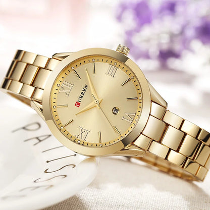 CURREN Women Watch Luxury Fashion Watches Woman Clock Stainless Steel Simple Business Wriswatches Ladies Relogio Feminino 9007