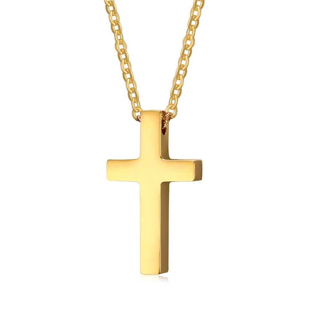 Elegant Gold & Silver Cross Pendant Necklace for Women