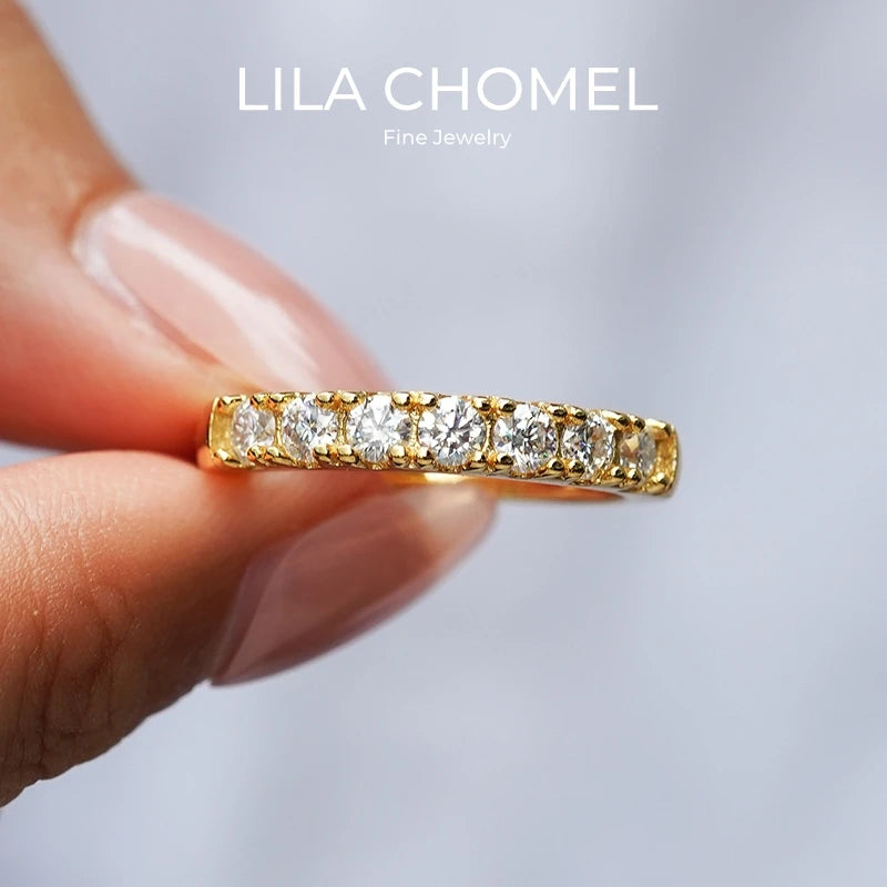 Girl Friend Valentine's Day 18K Gold Wedding Band 0.7CT Moissanite Diamond Women Engagement Rings Daughter Birthday Gift Jewelry