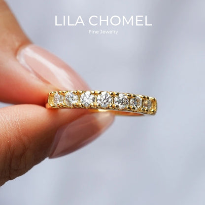 Girl Friend Valentine's Day 18K Gold Wedding Band 0.7CT Moissanite Diamond Women Engagement Rings Daughter Birthday Gift Jewelry