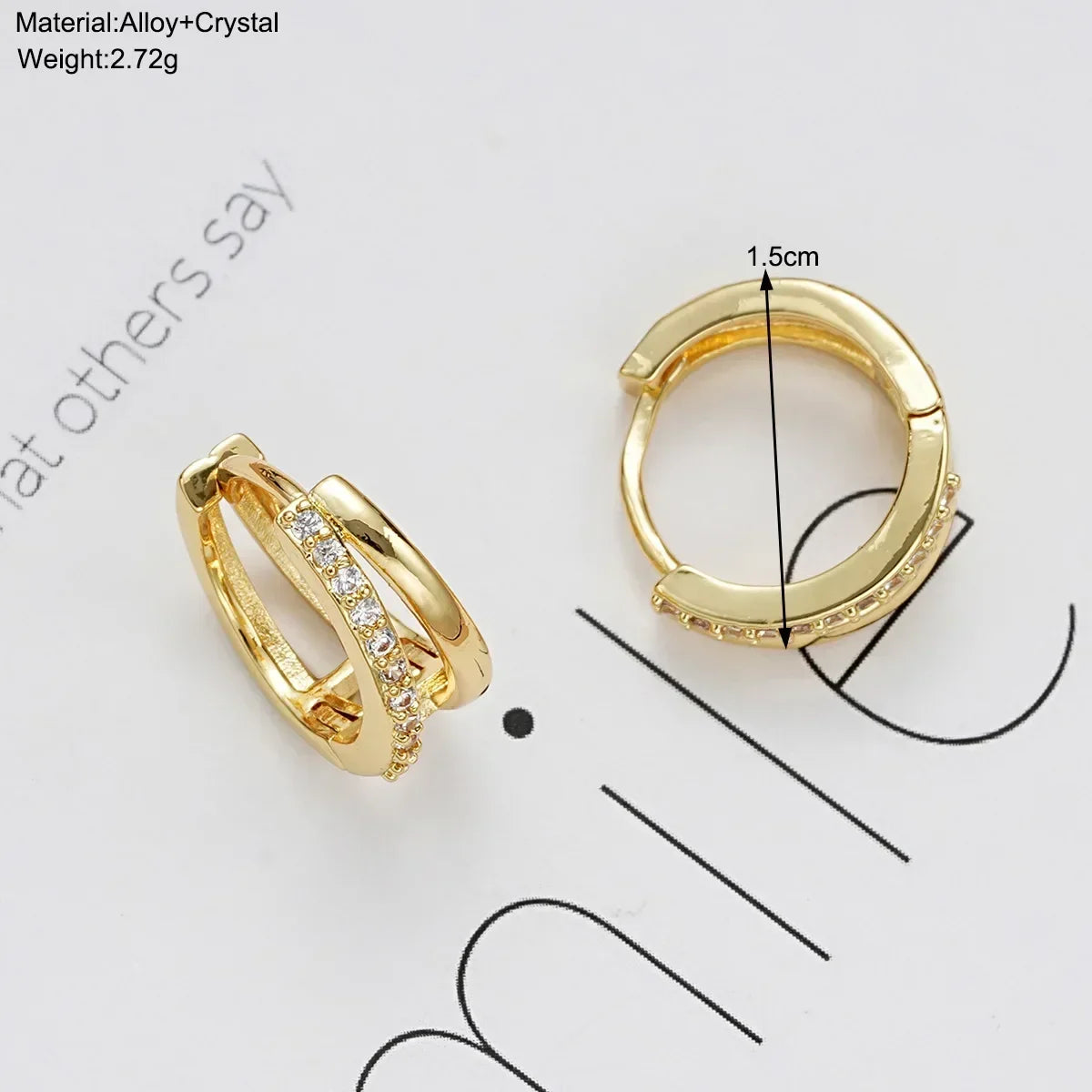Elegant Gold Zircon Hoop Earrings for Women