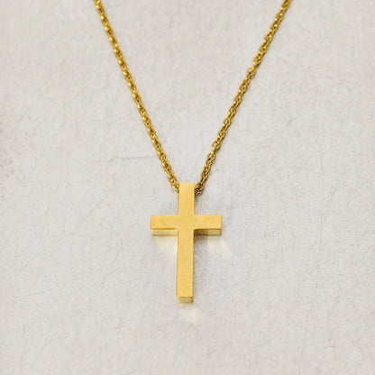 Fashion Small Tiny Jesus Cross Pendant Female Gold Silver Color Stainless Steel Christian Amulet Necklace For Women Jewelry Gift