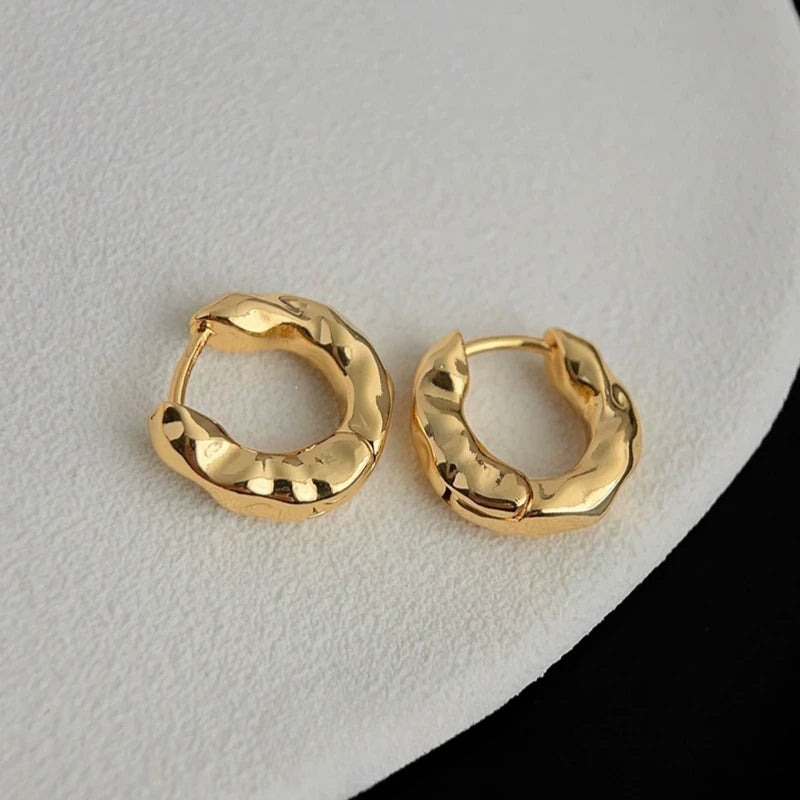 Elegant Gold Zircon Hoop Earrings for Women