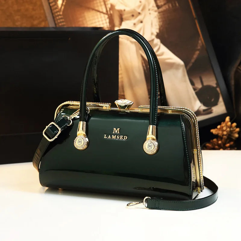 Elegant Shiny Diamond Crossbody Tote for Sophisticated Women