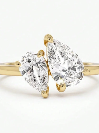 925 Sterling Silver Simplicity Classic Zircon Water Drop Ring For Women Engagement Wedding Luxury High Quality Fine Jewelry