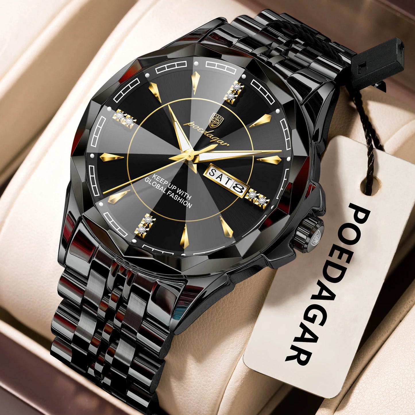 POEDAGAR Elegant Luminous Men's Watch