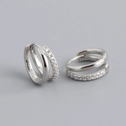 Elegant Gold Zircon Hoop Earrings for Women
