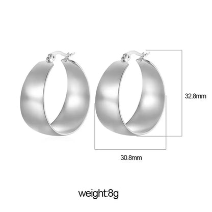 Elegant Gold Chunky C Shape Hoop Earrings - Waterproof