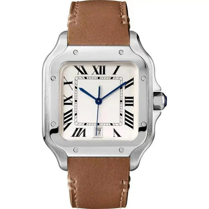 Luxury New Automatic Mechanical Watch Men Womens Leather Stainless Steel  Blue Watch Black White Rome Gold Bezel Watches