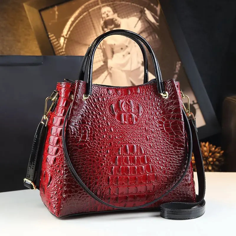 Elegant Crocodile Print Tote Bag - Chic & Versatile