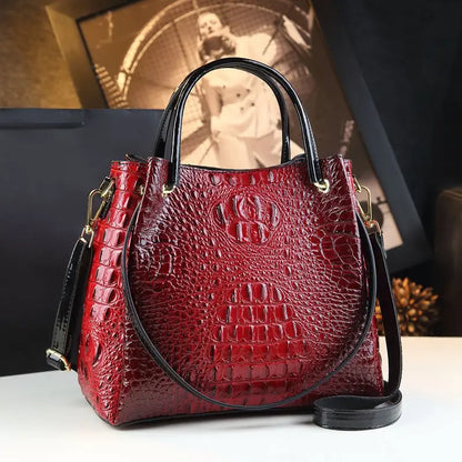 Elegant Crocodile Print Tote Bag - Chic & Versatile