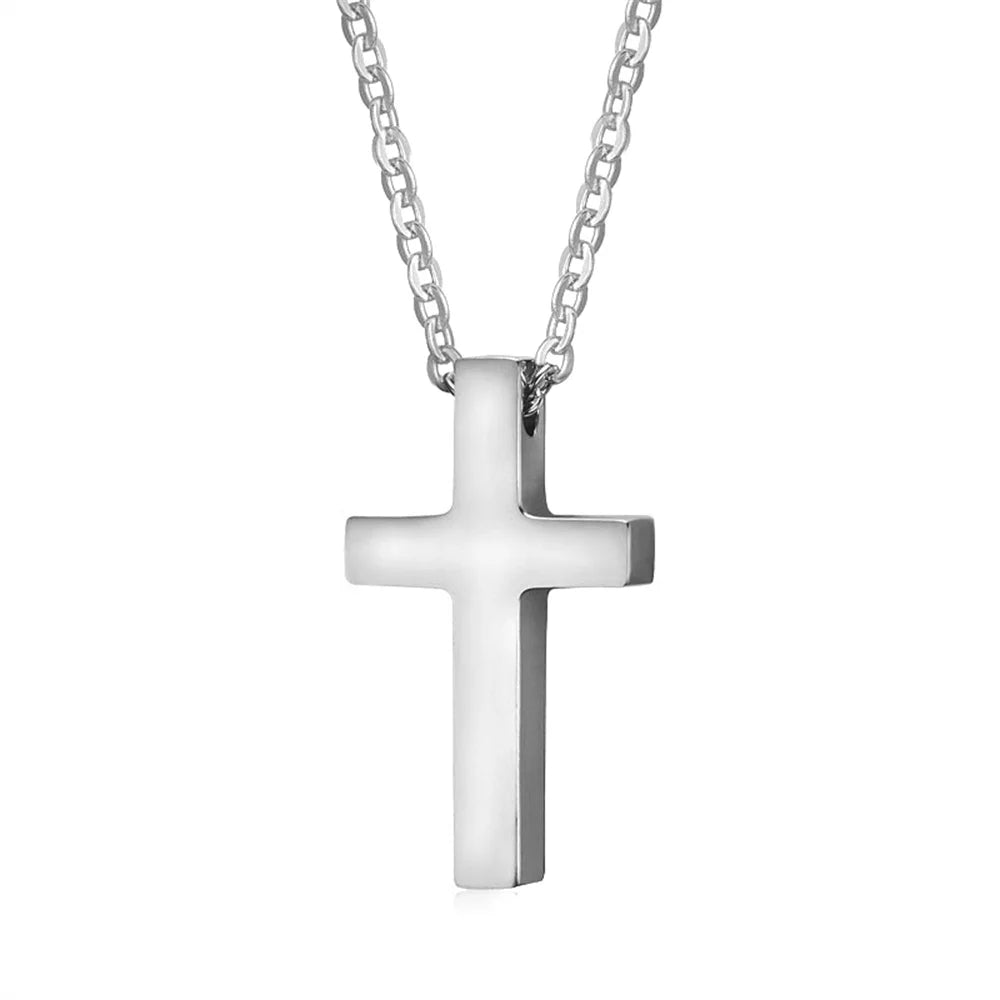 Elegant Gold & Silver Cross Pendant Necklace for Women