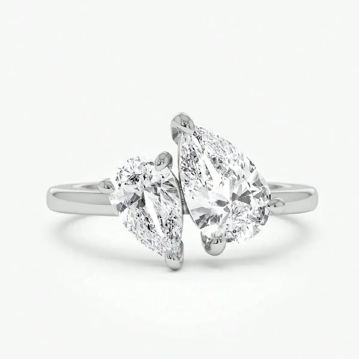 Elegant 925 Sterling Silver Zircon Water Drop Ring