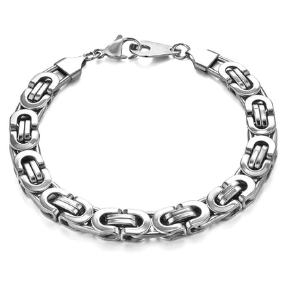 Newest 316L Stainless Steel Bracelet Men Wholesale Wristband 8mm Gold Silver Color Male Hand Chain Link Bracelet Hip Hop Jewelry