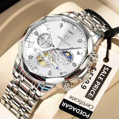 POEDAGAR Elegance Men's Luminous Chronograph Watch