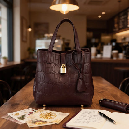 CH Embossed Ladies Crossbody Bag Letter Printing Design Ladies Handbag Large Capacity Tote Bag Elegant Temperament Ladies Should