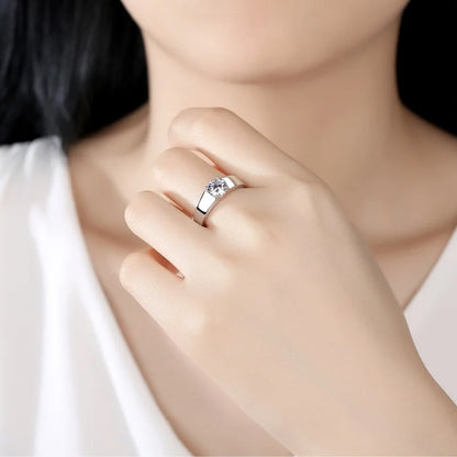 0.5-2CT D Color Moissanite Engagement Ring for Women 925 Sterling Silver Gold Plated Solitaire Rings Wholesale